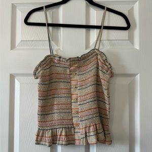 Lush Smocked Stripe Tank Top